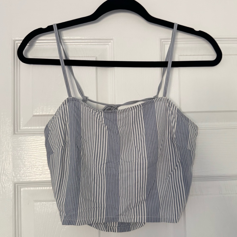 RVCA Blue and White Striped Top